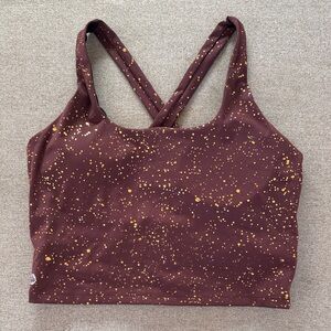 Senita Athletics Brown Sports Bra with Gold Speckles